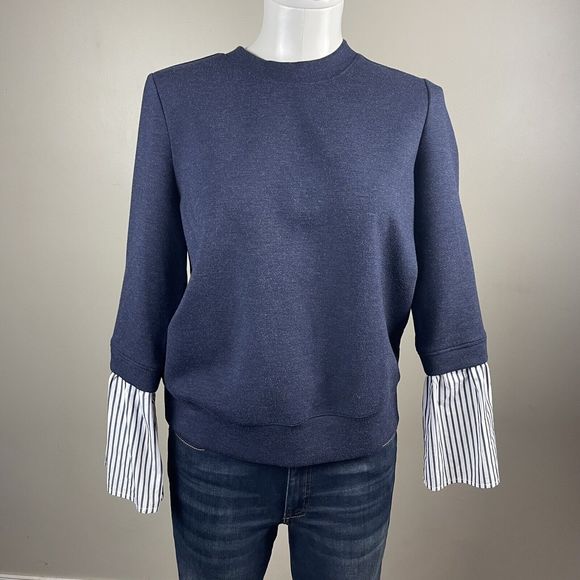 Nordstrom Sweaters - nordstrom signature womens Size Small Mixed Media sweater Lace Preppy Luxury